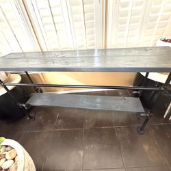 Solidly Made Industrial Wood & Pipe Table