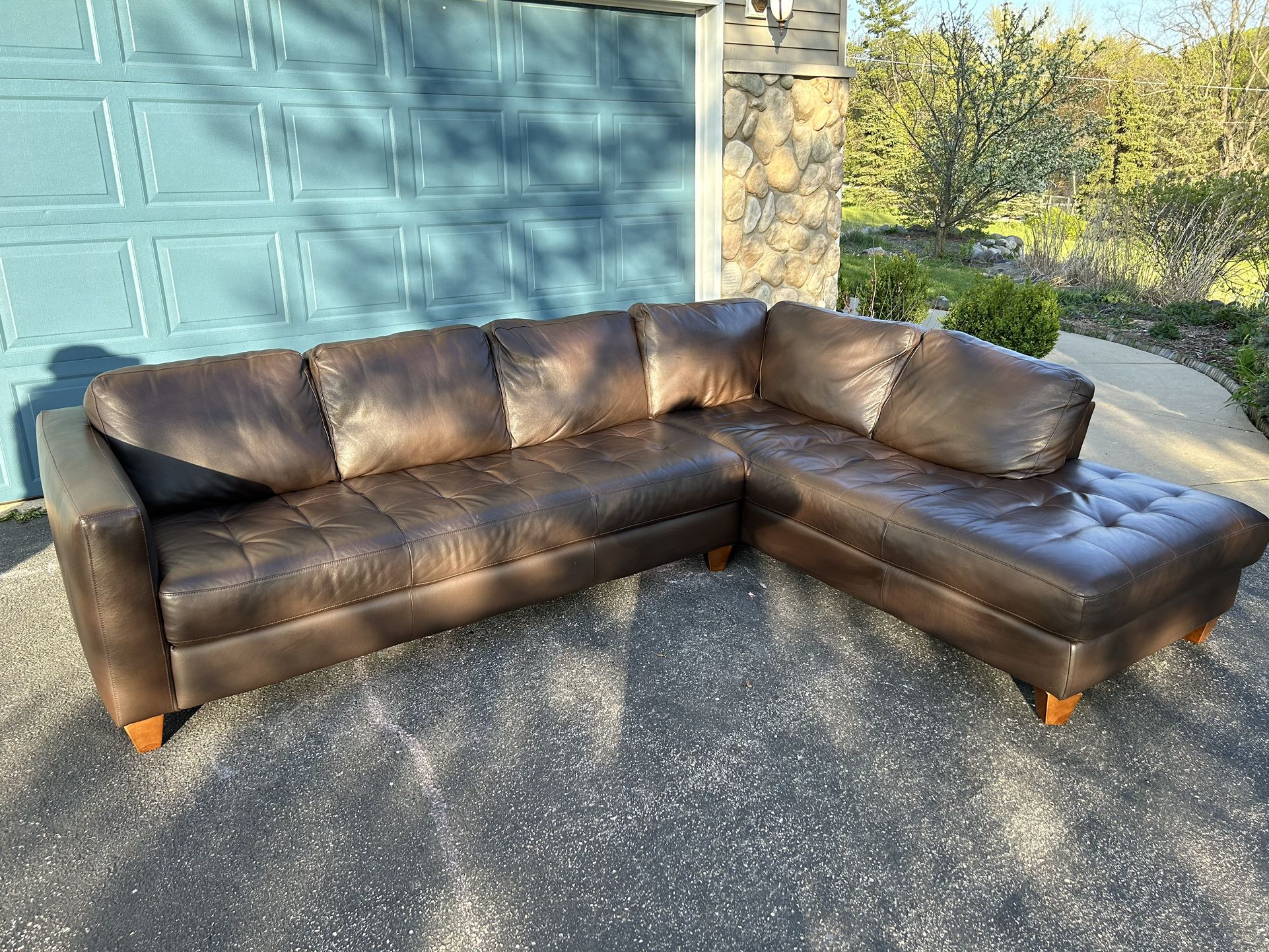 Macy’s Leather Sectional