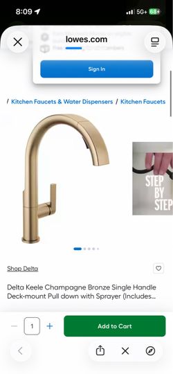 Delta Keele Champagne Bronze Pull-Down Kitchen Faucet