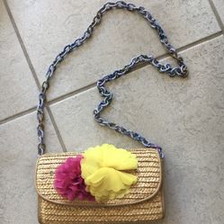 Betsey Johnson Flower Straw Purse