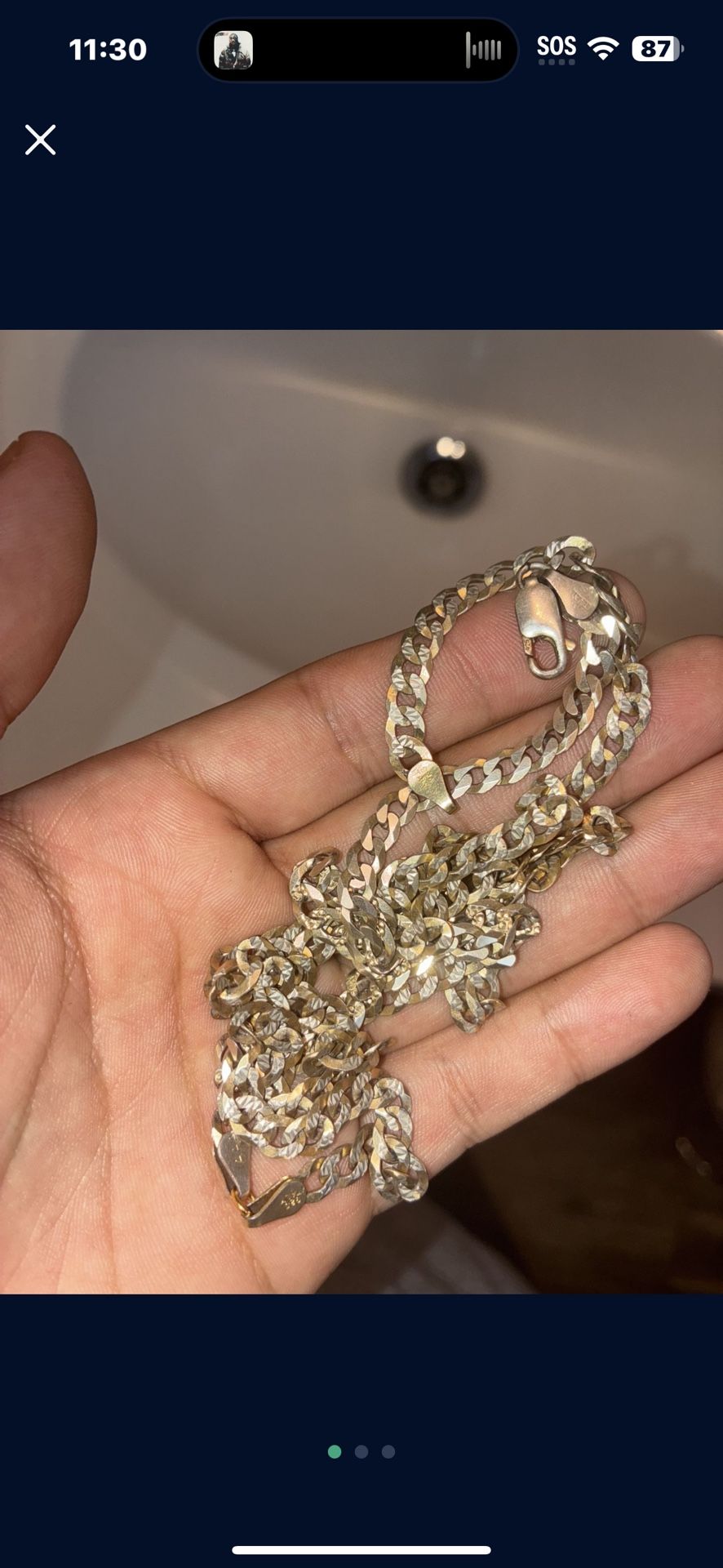 Gold Over Silver 38 Inches Long 