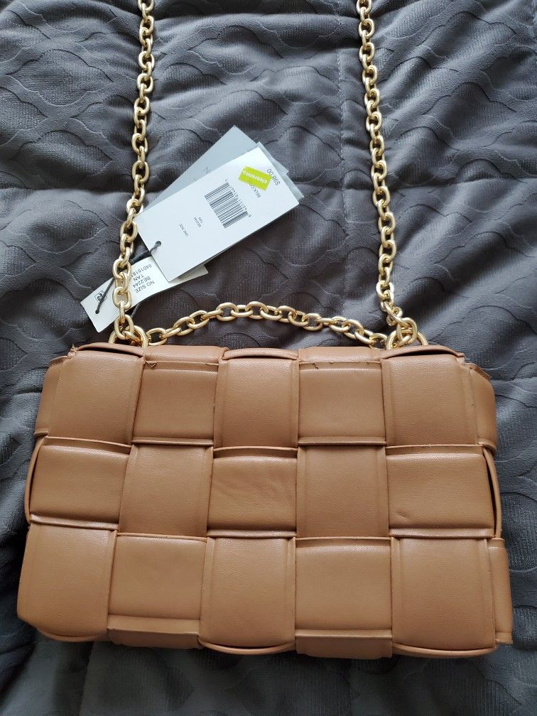 Gray Label Chain Bag New. 9x2x6 Vegan Leather
