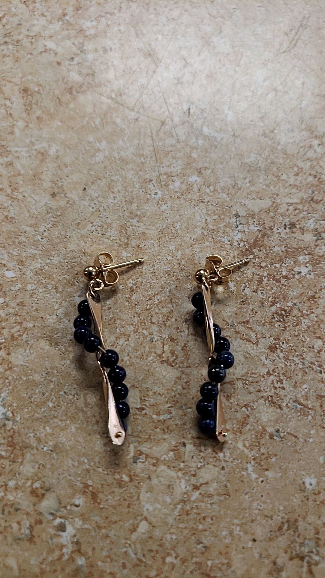 10k Yellow Gold and Bead Earrings