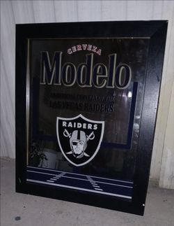 Cerveza Modelo Las Vegas Raiders Bar Mirror