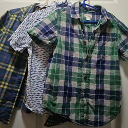 Boys Button Up Shirts Set Of 3 Size 7