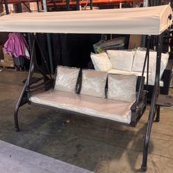 $175.00!!! New Outdoor Patio Porch Swing with Adjustable Canopy Cup Holder Thick Cushion