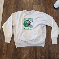 VINTAGE RARE Trench Ultra Philadelphia Eagles  Embroided Sweatshirt SIZE XL