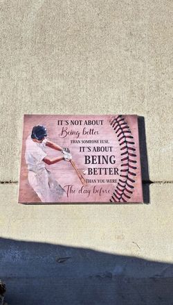 Inspirational Baseball Canvas Wall Art Sport Theme Wall Decor MoPainting Prints Framed Artwork Decor for Gym Classroom Playroom Bedroom 12"x16"  SKU:3