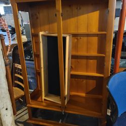 beautiful  3 shelf and drawechina cabinet/ hutch  Please use ur imagination that it's put together