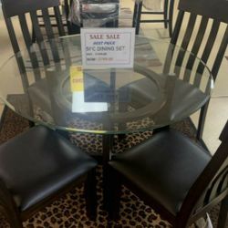 5 pc Black Counter height Set w/ brown table top $10 down leasing