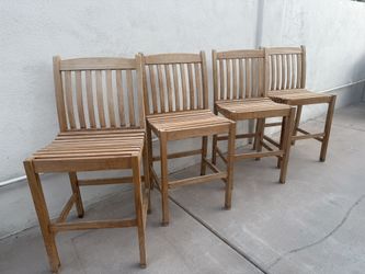 Teak Outdoor Barstools (set of 4)