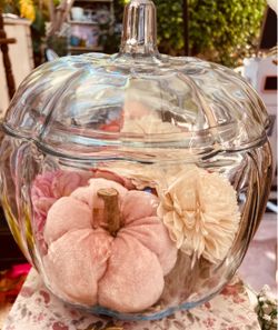 Glass Pumpkin Jar with Lid