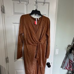 Tan color semi formal dress