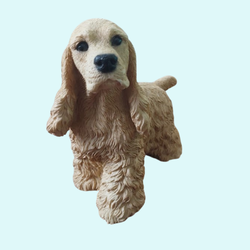 Cocker Spaniel Dog Figurine Tan Puppy 5” Long Collectible Decor