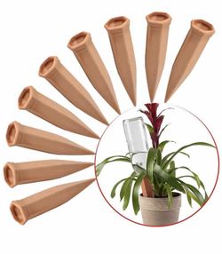 Watering Stakes10 Pack Automatic Plant Waterers for Vacations, Plant Watering Devices Terracotta Self Watering Spikes for Wine Bottles Great Plant N