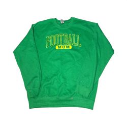Vintage-Style Green “Football Mom” Sweatshirt – Game Day Essential 