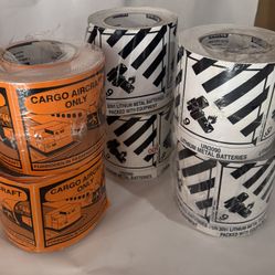 Lithium battery and Aircraft Only shipping Stickers