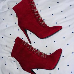 Red Liliana High Heel Boots, Size 8
