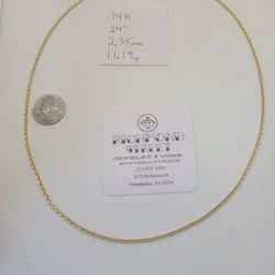 14k Gold 24" Cable Link Chain