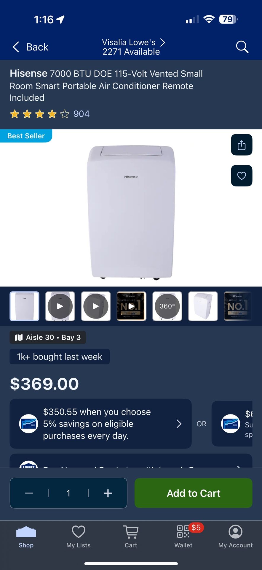7000 Btu Hisense In Room Ac