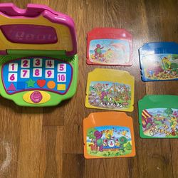 Vintage Barney the Dinosaur Interactive Laptop w/ 5 Discs
