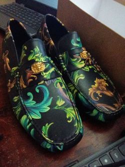 Versace Baroque Print Medusa Loafers