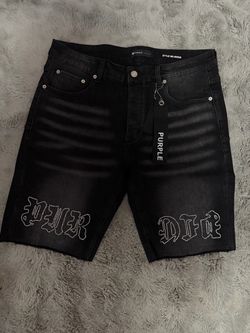Purple Brand Black Denim Shorts