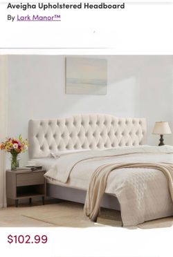 FULL Aveigha Upholstered Adjustable Headboard - Beige Velvet