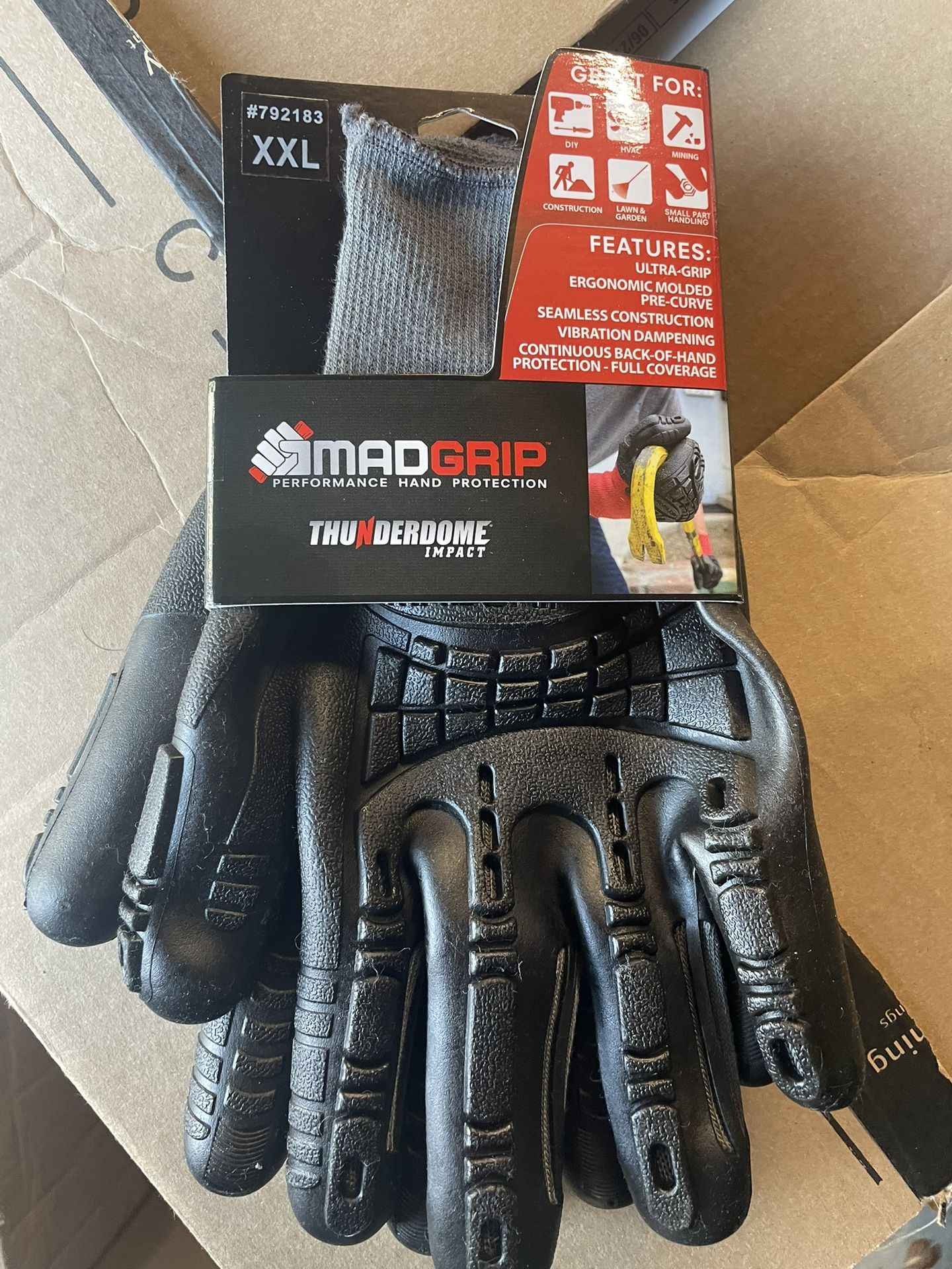 New Mad Grip thunderdome impact Work gloves XXL