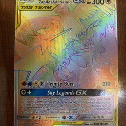 Pokemon Moltres & Zapdos & Articuno Tag Team GX Hidden Fates 69/68 Holo NM