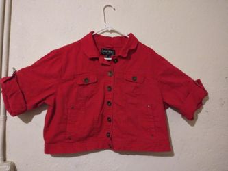 Red crop jacket