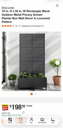 Lirago metal privacy screen planter box