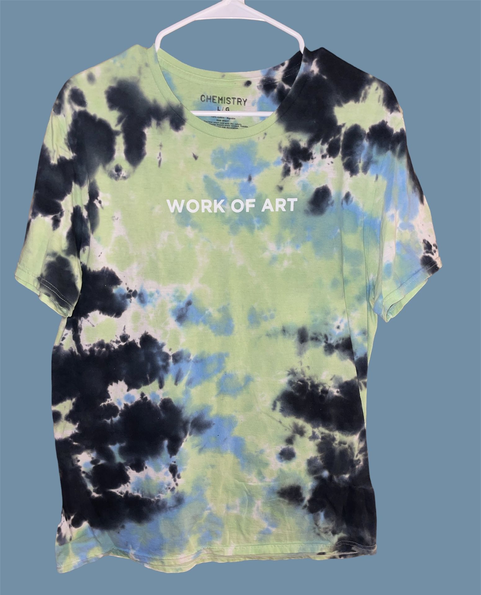 Men's Chemistry T-Shirt Tie Dye Size Large Short Sleeve Tee Work Of Art