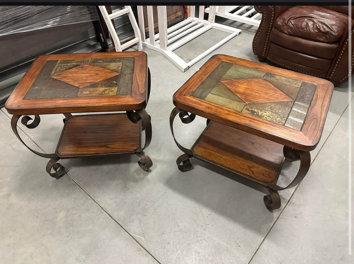 wood end tables 
