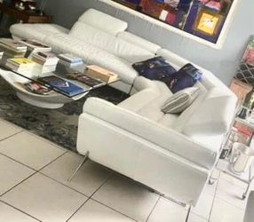 Luxury leather sofa.
