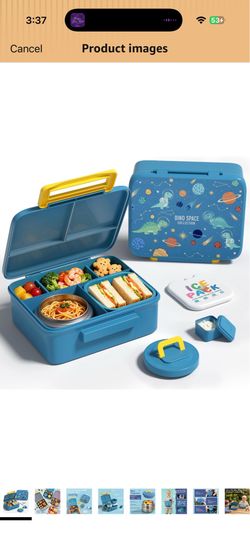 Kids Lunch Bento Box with 8oz Thermo/Ice Pack, BPA-Free, for School