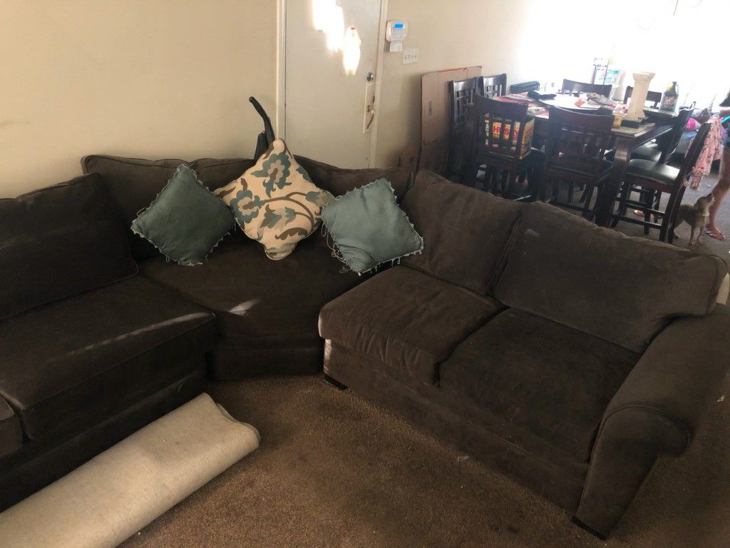 Dark gray sectional couch