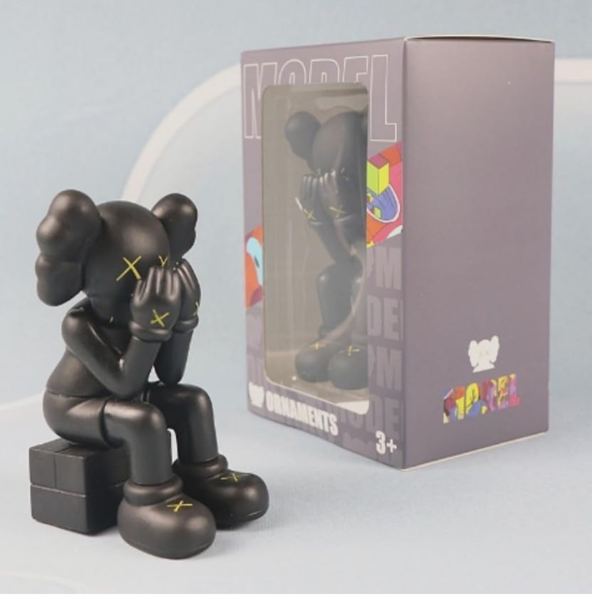 Kaw Art Toys Action 4.5" Ornaments Kaw Sitting Black Kaws Modeling