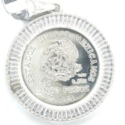 925 Sterling Silver Cinco Pesos Hildago 47.30grams I-610 