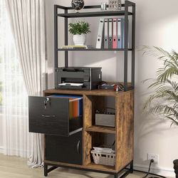 Office shelve organizer with drawers 