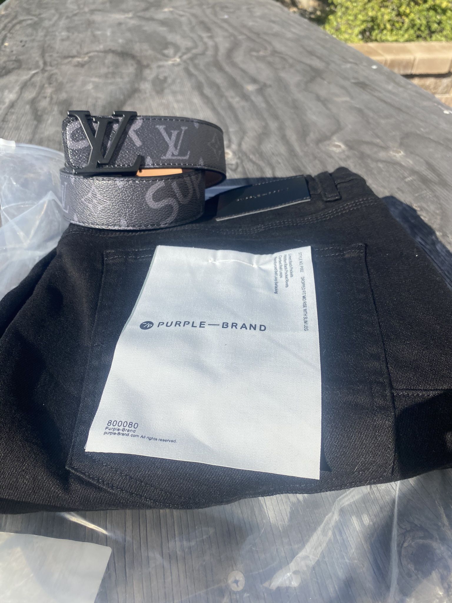 Purple Jeans / Lv Supreme Belt