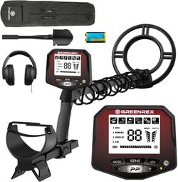 GreenRex Metal Detector for Adults Professional, Waterproof Pinpoint, High Accuracy Gold and Silver Detection, Underwater and Beach Use, 10'' IP68 Coi