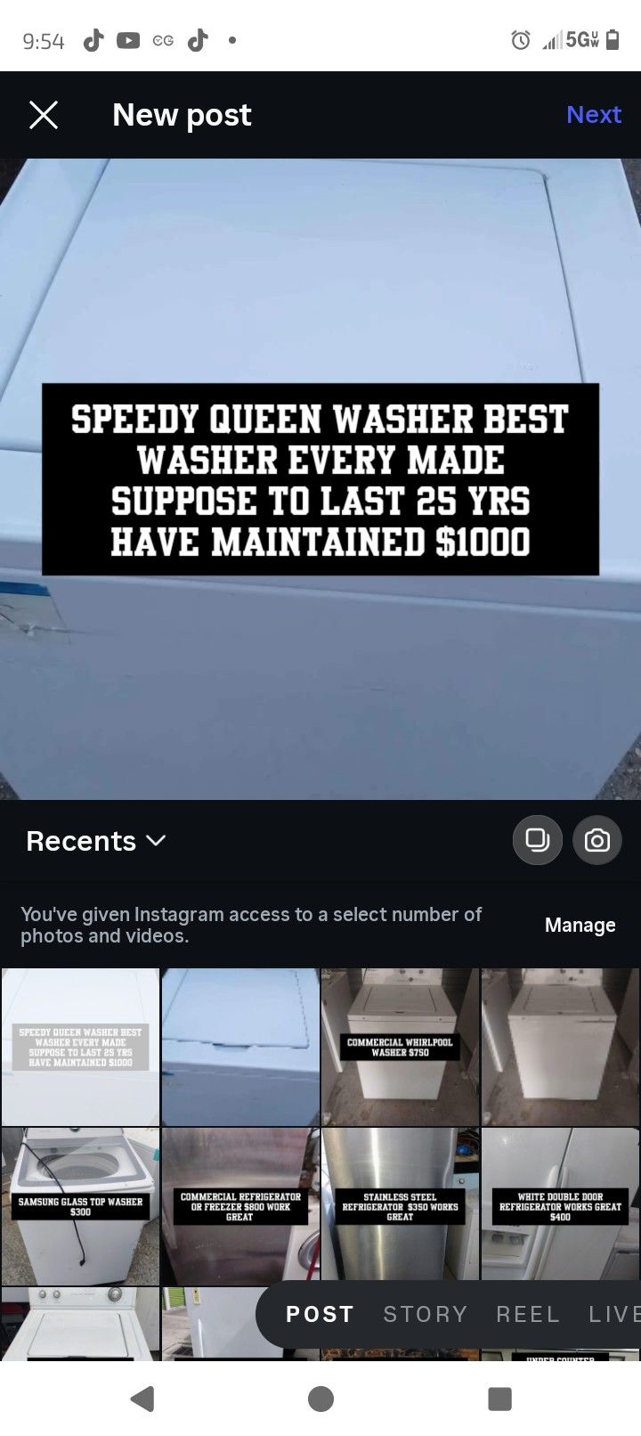 Speedy Queen Washer $1000