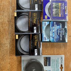 77, 72, And 67mm Camera Lens Filters All Lenses Are Mint. No Scratches.