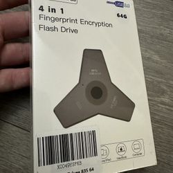 64GB Fingerprint encryption Flash Drive 4 in 1 OTG USB 3.0 + USB-C 3.0 Memory