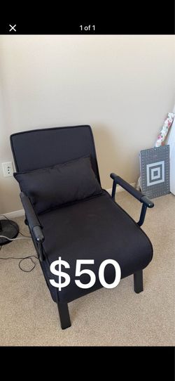 Convertible Sleeper Chair / Single Sofa Bed – Black