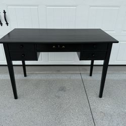 Black Writing Desk, W/Brass Hardware