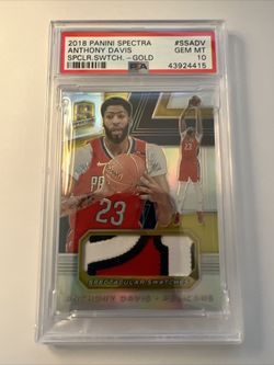 2018 Panini Spectra Spectacular Swatches Gold Anthony Davis #SS-ADV /10 PSA 10