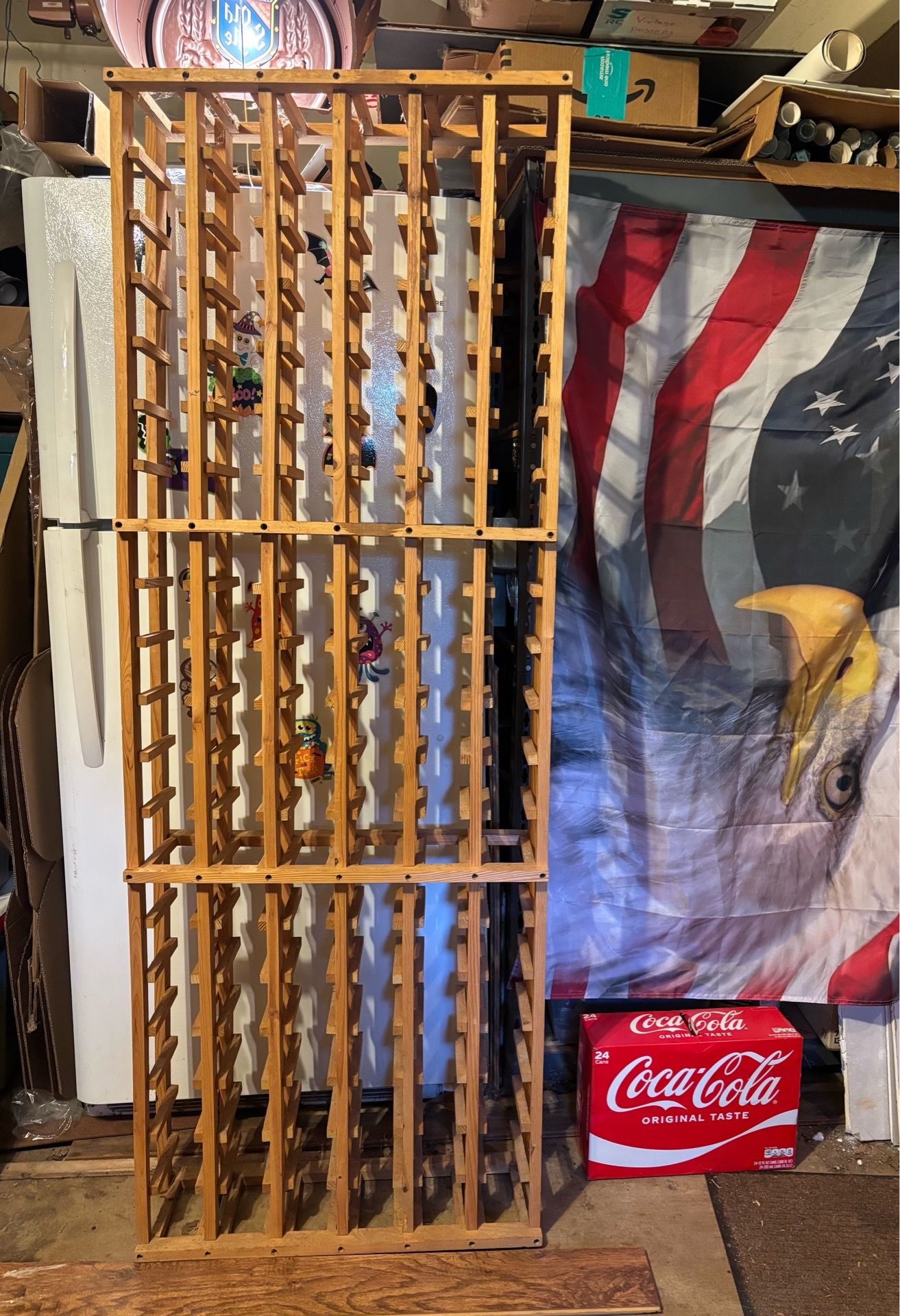 Large wood wine bottle rack