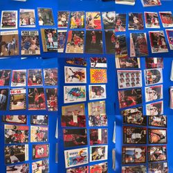 Michael Jordan cards upper deck, skybox, hoops cards in used condition $3 each some cards have issues with corners, edges and or value ! 99 total card